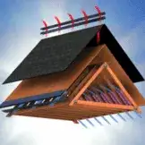 roofing system rendering - exploded view of roofing materials
